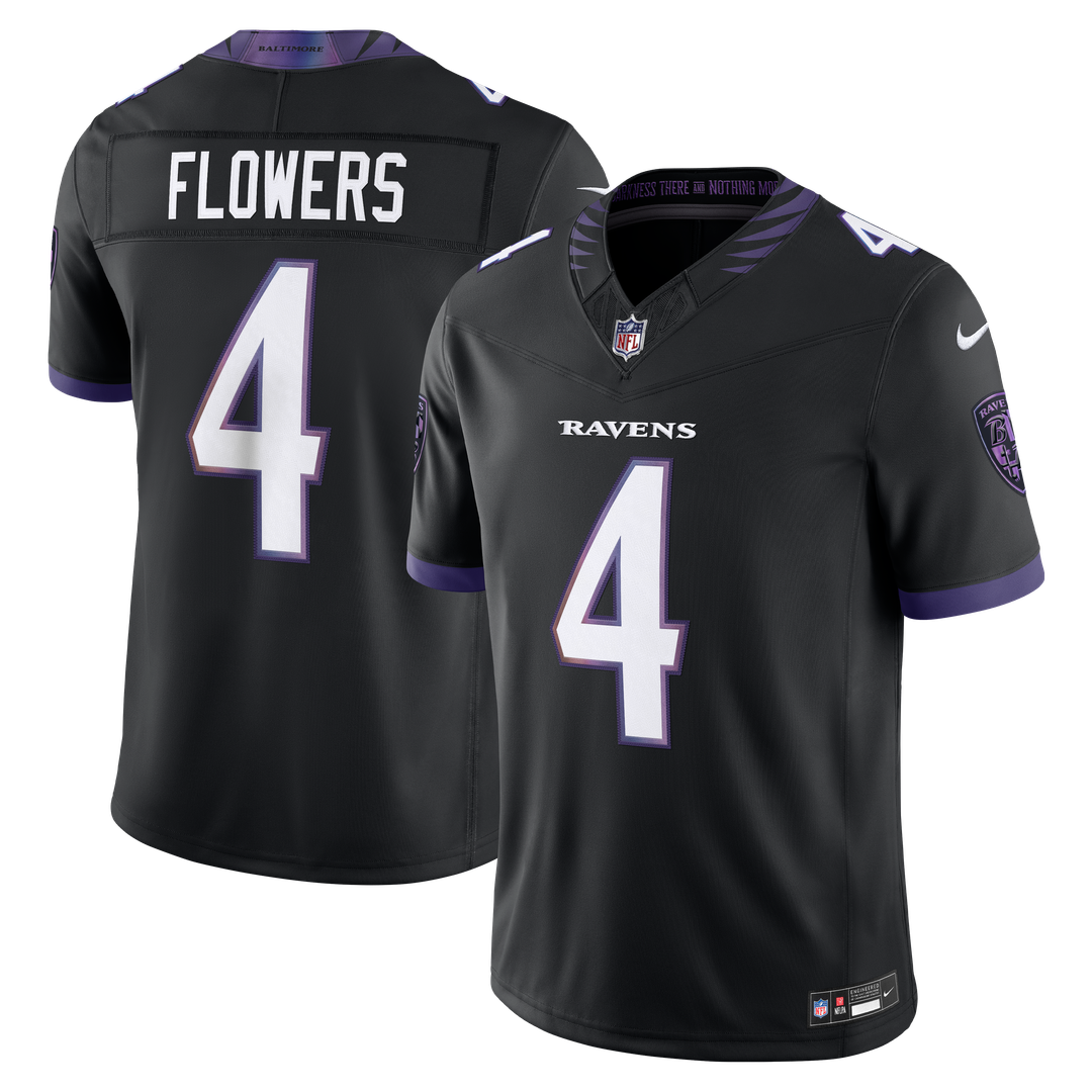 Zay Flowers Baltimore Ravens Vapor F.U.S.E. Stitched Limited Jersey - Purple