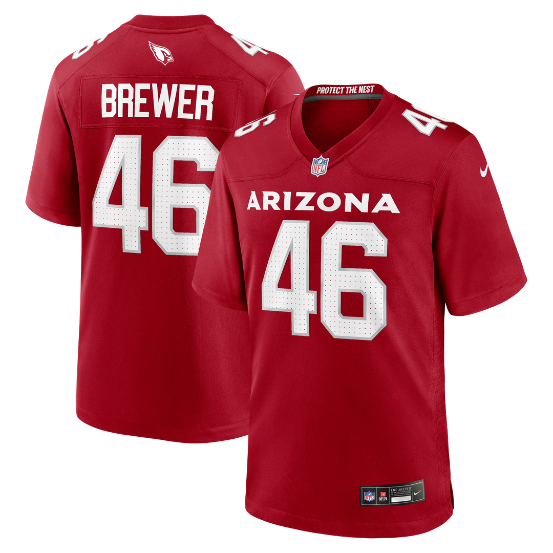 Aaron Brewer Arizona Cardinals Game Jersey - Cardinal