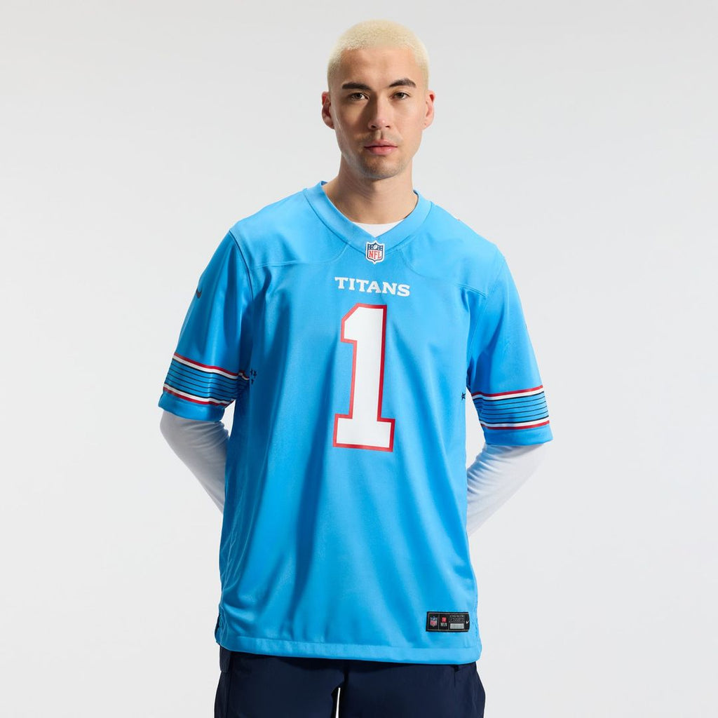 Cameron Ward Tennessee Titans Game Jersey - Light Blue
