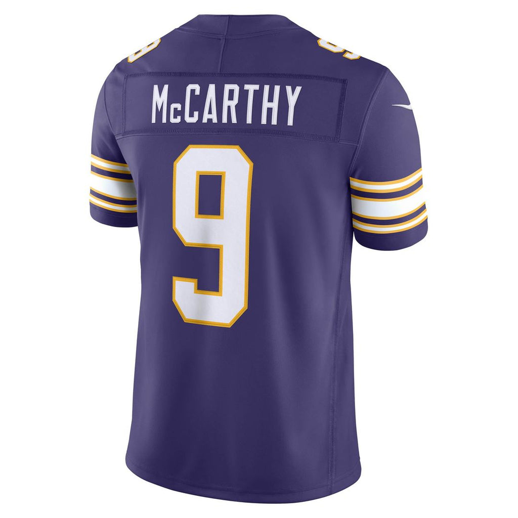 J.J. McCarthy Minnesota Vikings Alternate Classic Vapor F.U.S.E. Stitched Limited Jersey - Purple