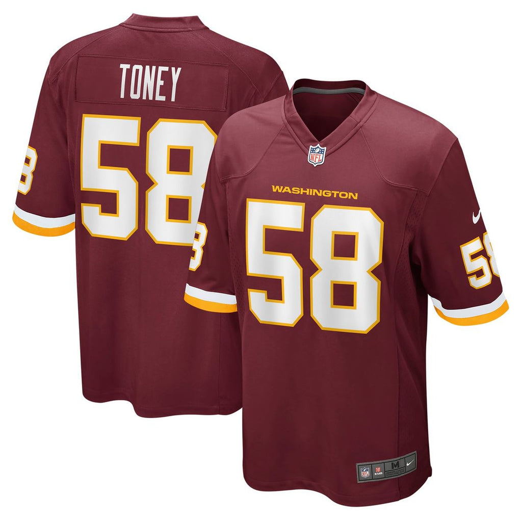 Washington Football Team Shaka Toney Game Jersey - Burgundy