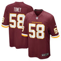 Washington Football Team Shaka Toney Game Jersey - Burgundy