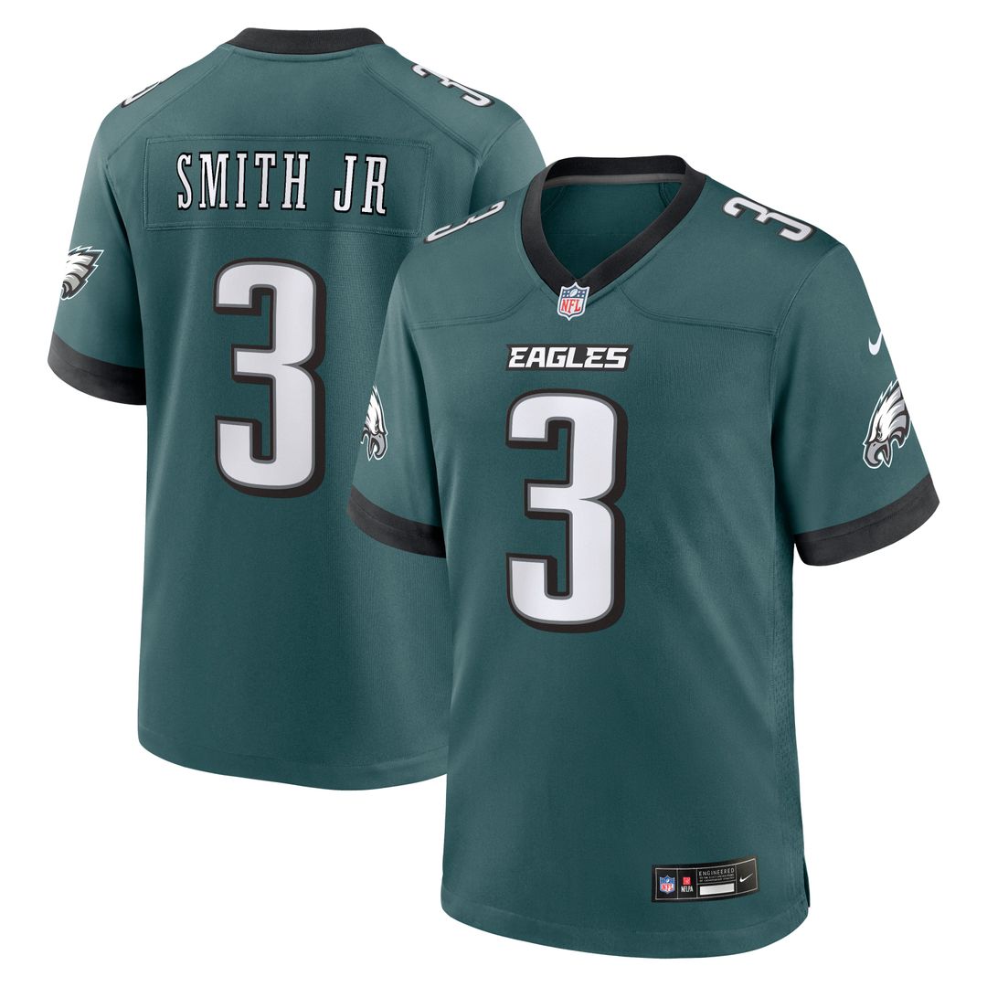 Nolan Smith Jr. Philadelphia Eagles Game Jersey - Midnight Green