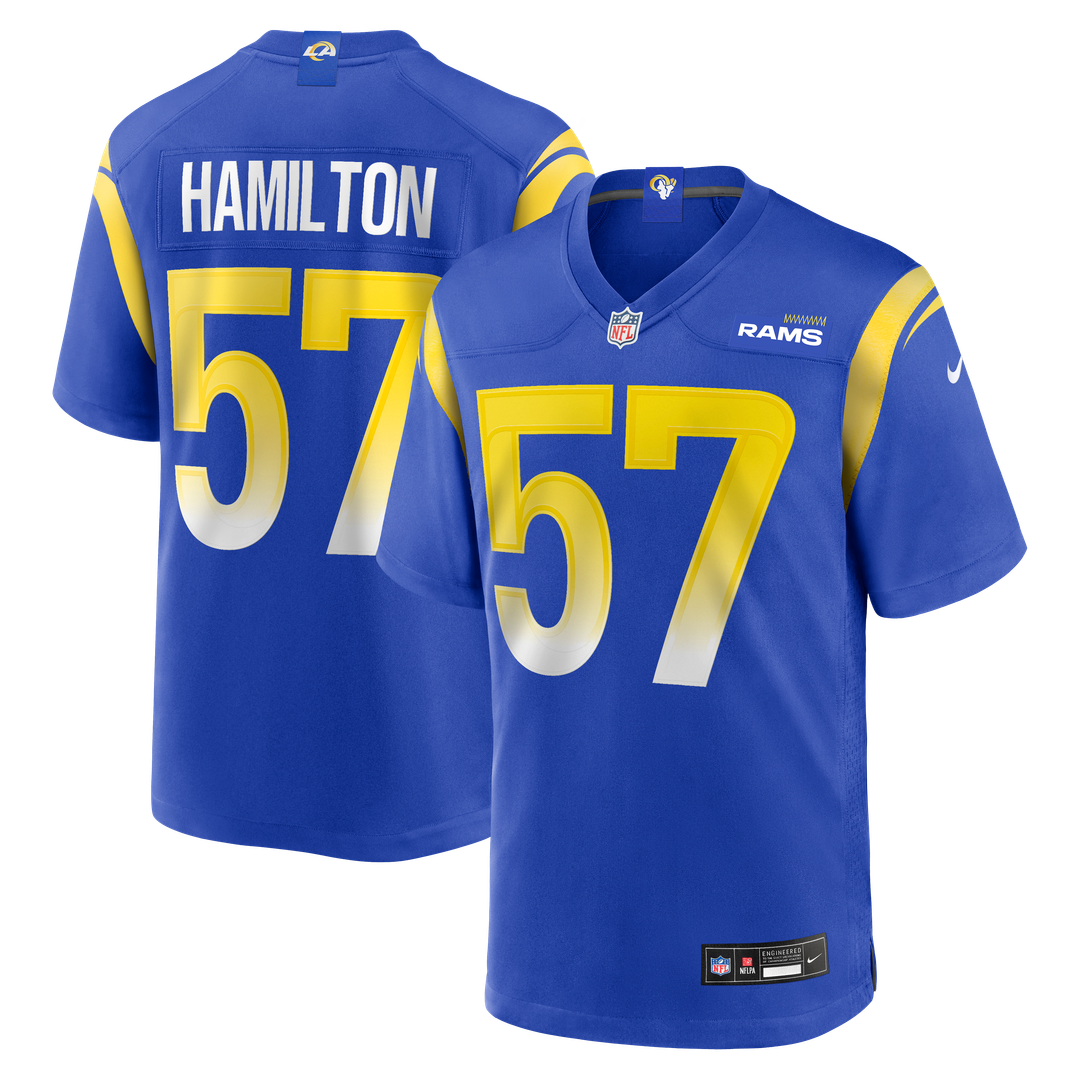 Ty Hamilton Los Angeles Rams Game Jersey - Royal Blue