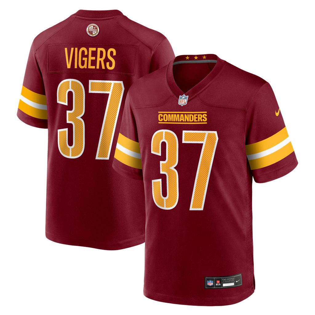 Car'lin Vigers Washington Commanders Game Jersey - Burgundy