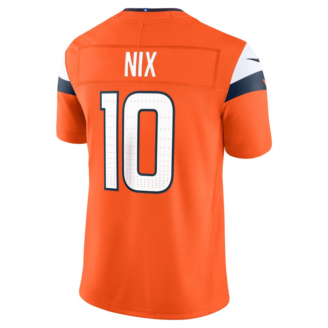 Bo Nix Denver Broncos Vapor F.U.S.E. Stitched Limited Jersey - Orange