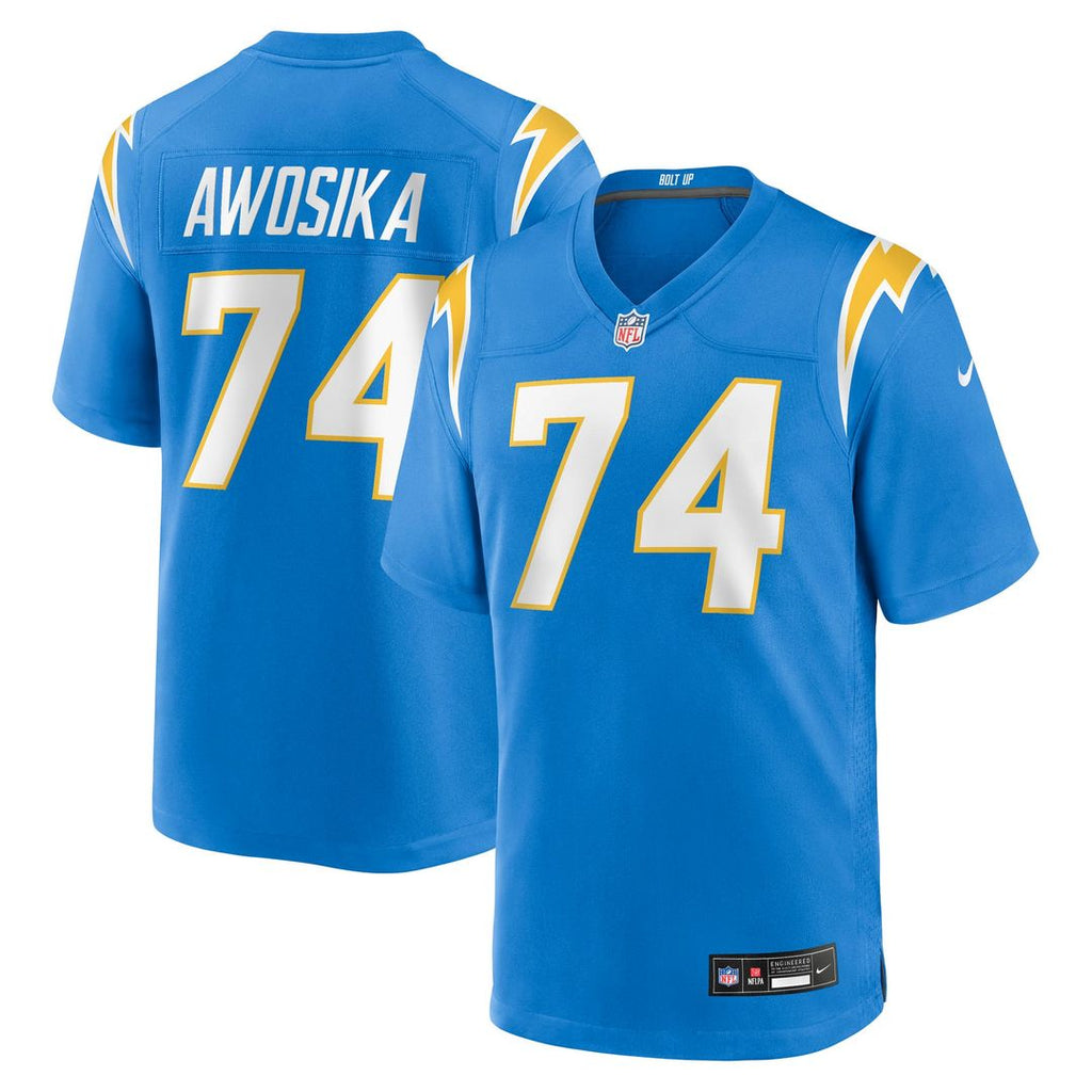 Kayode Awosika Los Angeles Chargers Game Jersey - Powder Blue