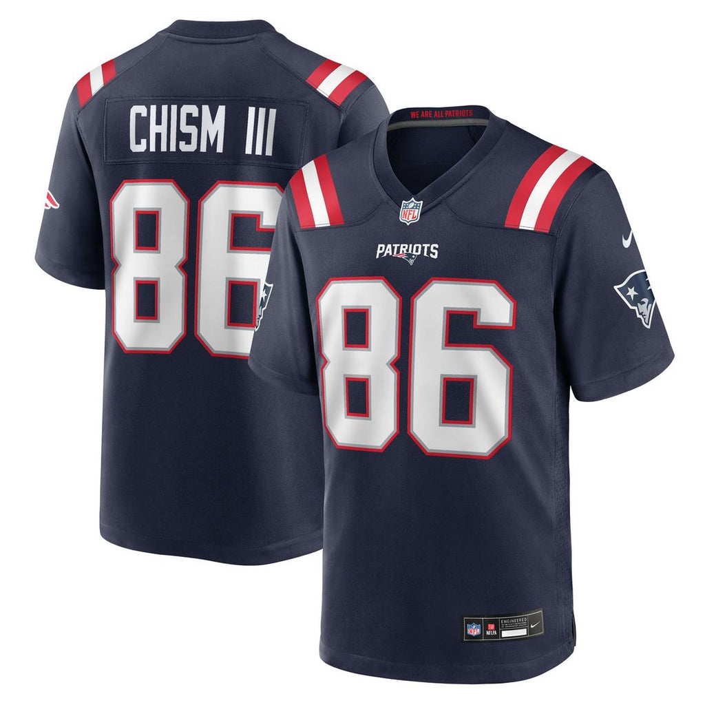 Efton Chism III New England Patriots Game Jersey - Navy
