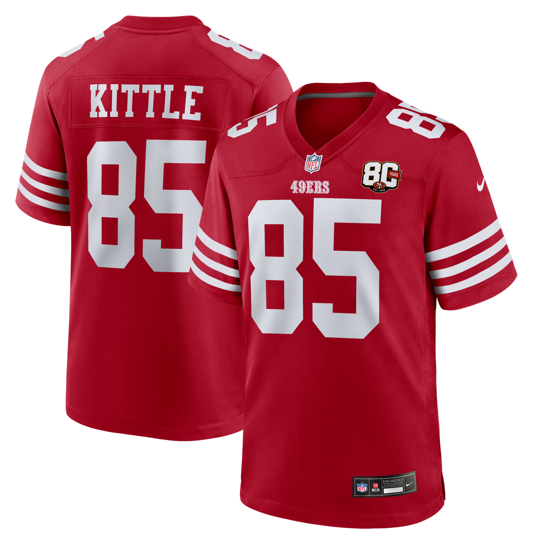 George Kittle San Francisco 49ers 80th Anniversary Game Jersey - Scarlet
