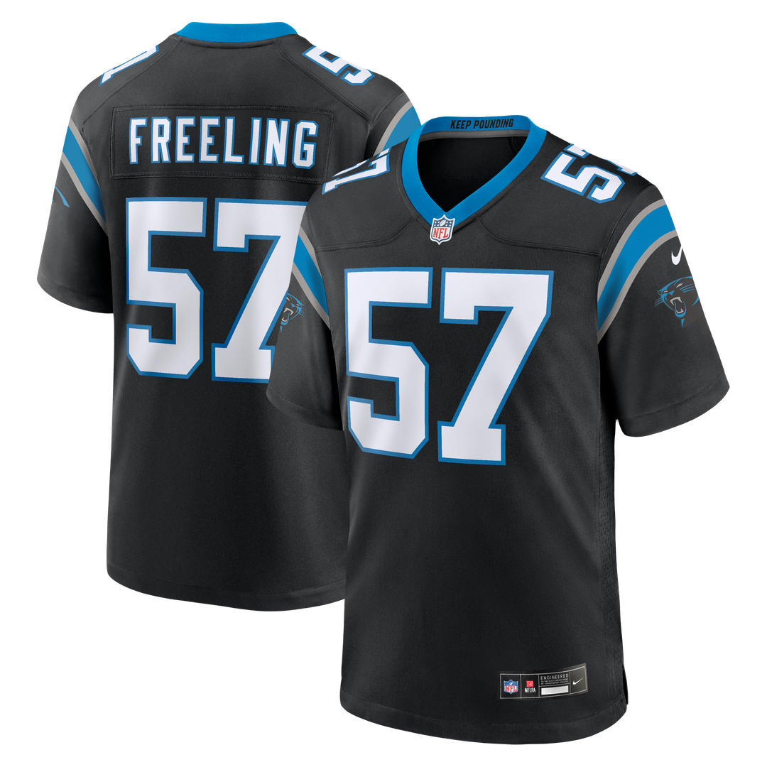 Monroe Freeling Carolina Panthers Game Jersey - Black
