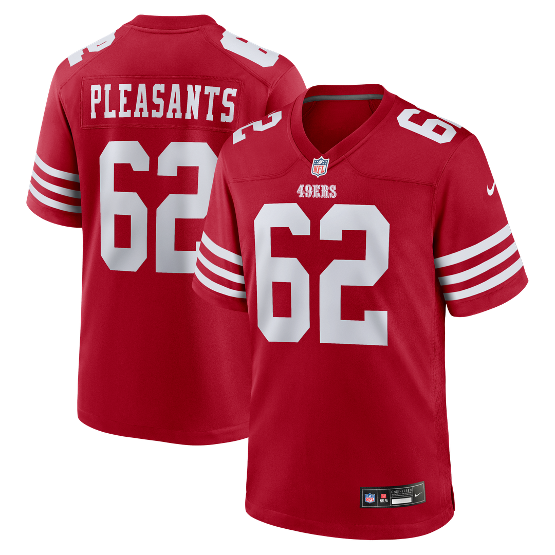Austen Pleasants San Francisco 49ers Game Jersey - Scarlet