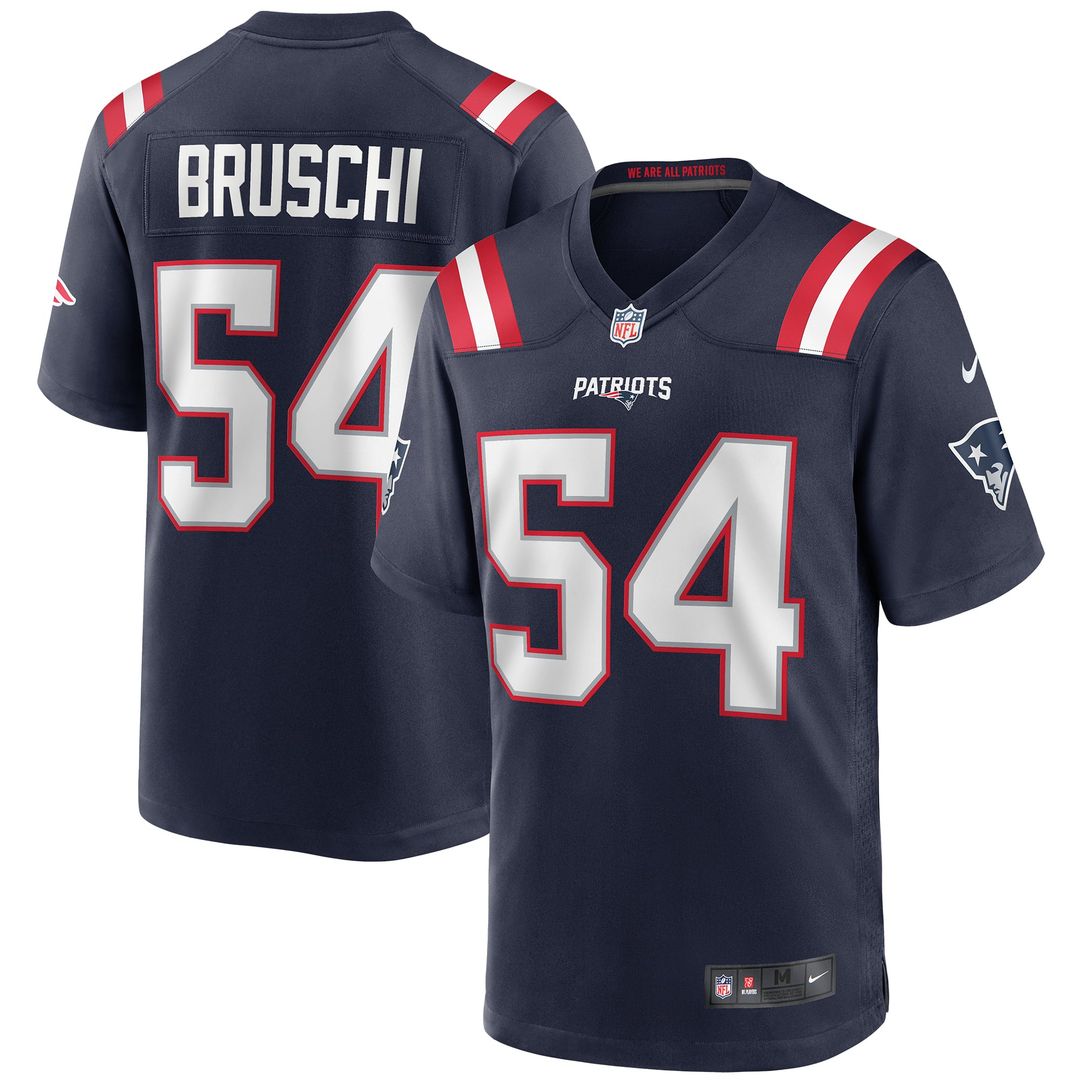 Tedy Bruschi New England Patriots Game Jersey - Navy