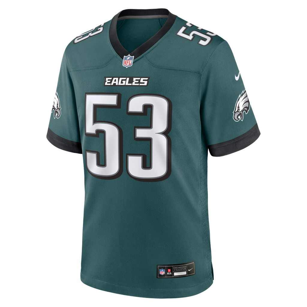 Zack Baun Philadelphia Eagles Game Jersey - Midnight Green