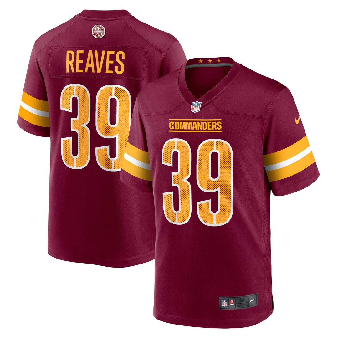 Jeremy Reaves Washington Commanders Game Jersey - Burgundy