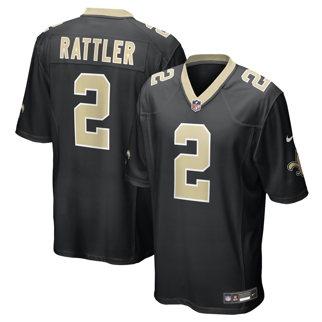 Spencer Rattler New Orleans Saints Game Jersey - Black