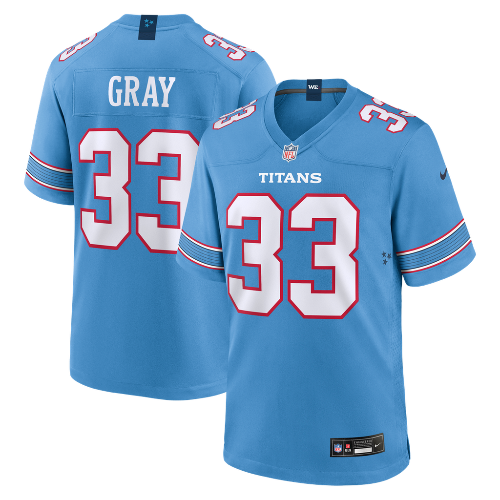 Cedric Gray Tennessee Titans Game Jersey - Light Blue