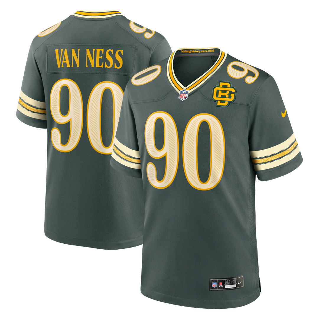 Lukas Van Ness Green Bay Packers 2026 Rivalries Collection Game Jersey - Green