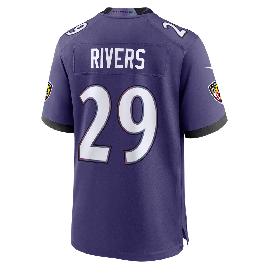 Chandler Rivers Baltimore Ravens Game Jersey - Purple