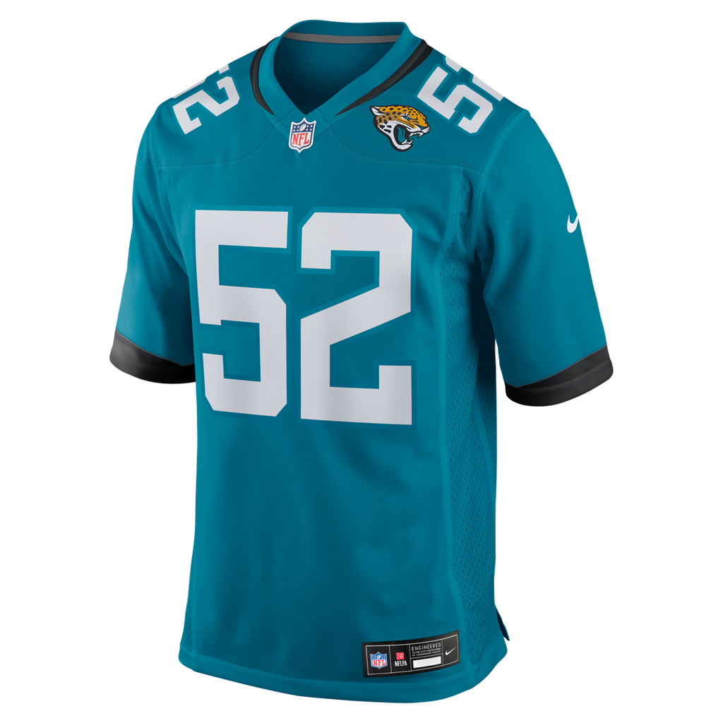 DaVon Hamilton Jacksonville Jaguars Game Jersey - Teal