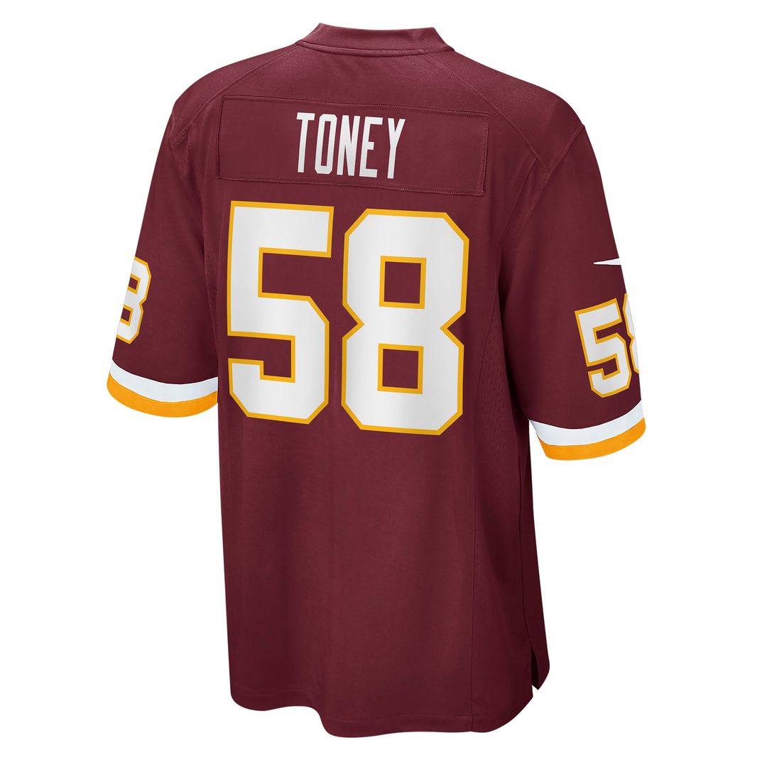 Washington Football Team Shaka Toney Game Jersey - Burgundy