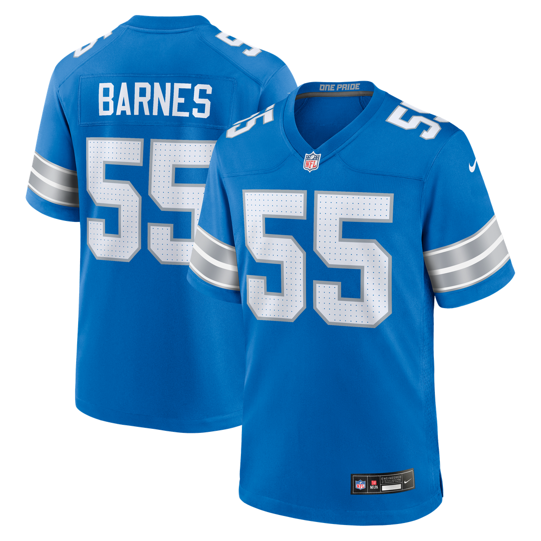 Derrick Barnes Detroit Lions Game Jersey - Blue
