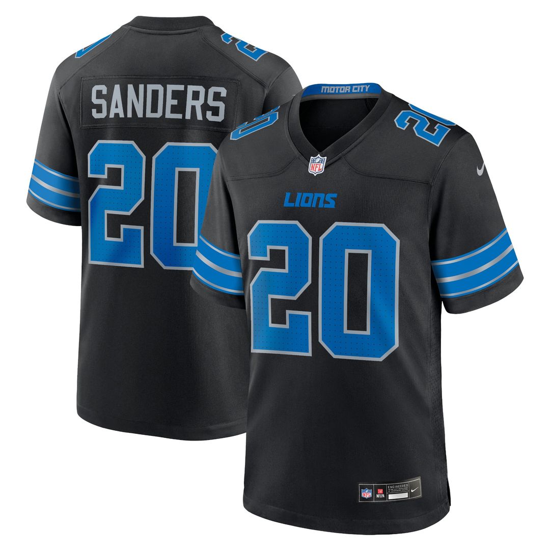 Barry Sanders Detroit Lions 2nd Alternate Game Jersey - Black