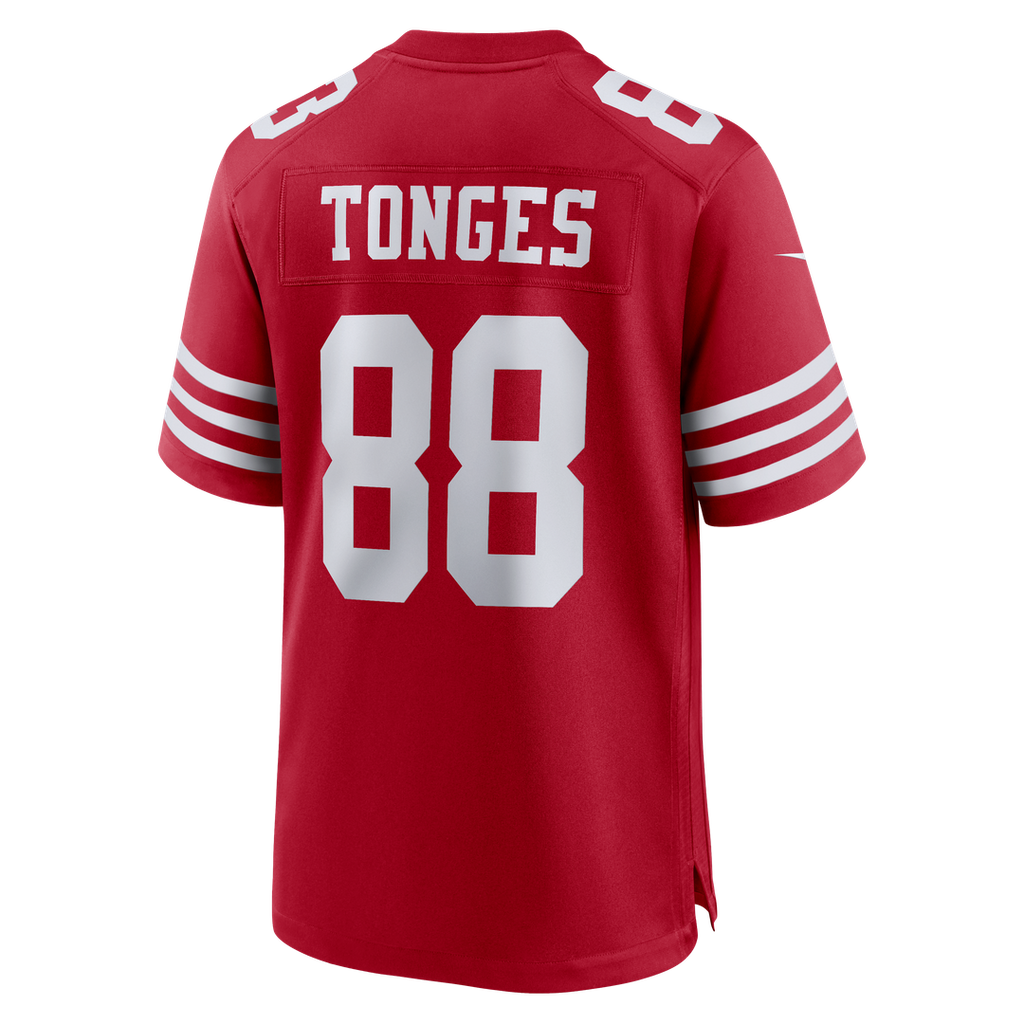Jake Tonges San Francisco 49ers Game Jersey - Scarlet