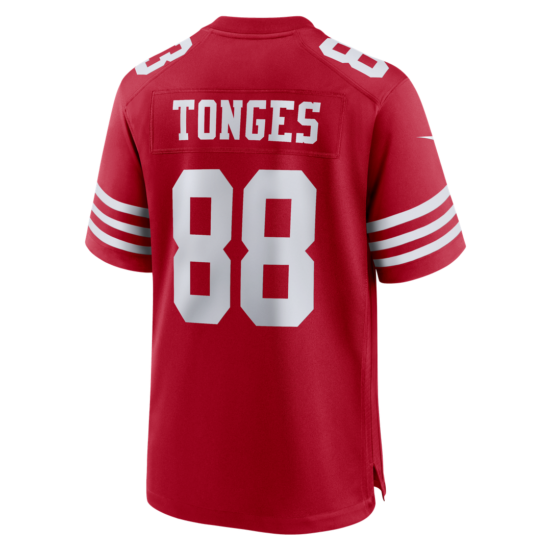 Jake Tonges San Francisco 49ers Game Jersey - Scarlet