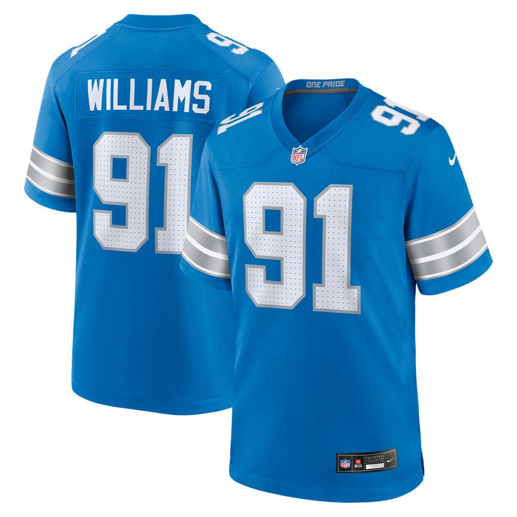 Tyleik Williams Detroit Lions Game Jersey - Blue